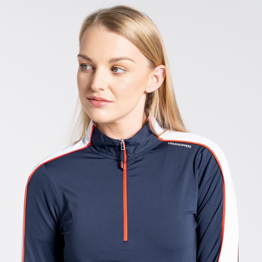 Women's Craghoppers NosiLife Marcella Long Sleeved T-Shirts Blue Navy | BJK7052AD