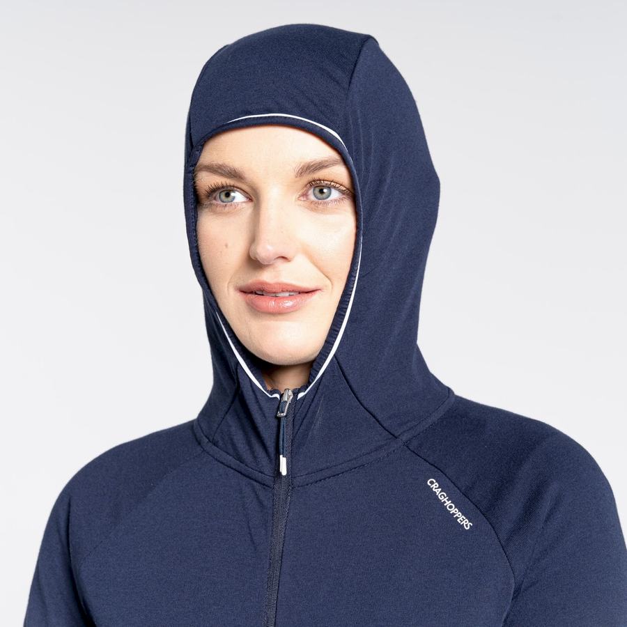 Women's Craghoppers NosiLife Milanta Hooded T-Shirts Blue Navy | NFL707PO