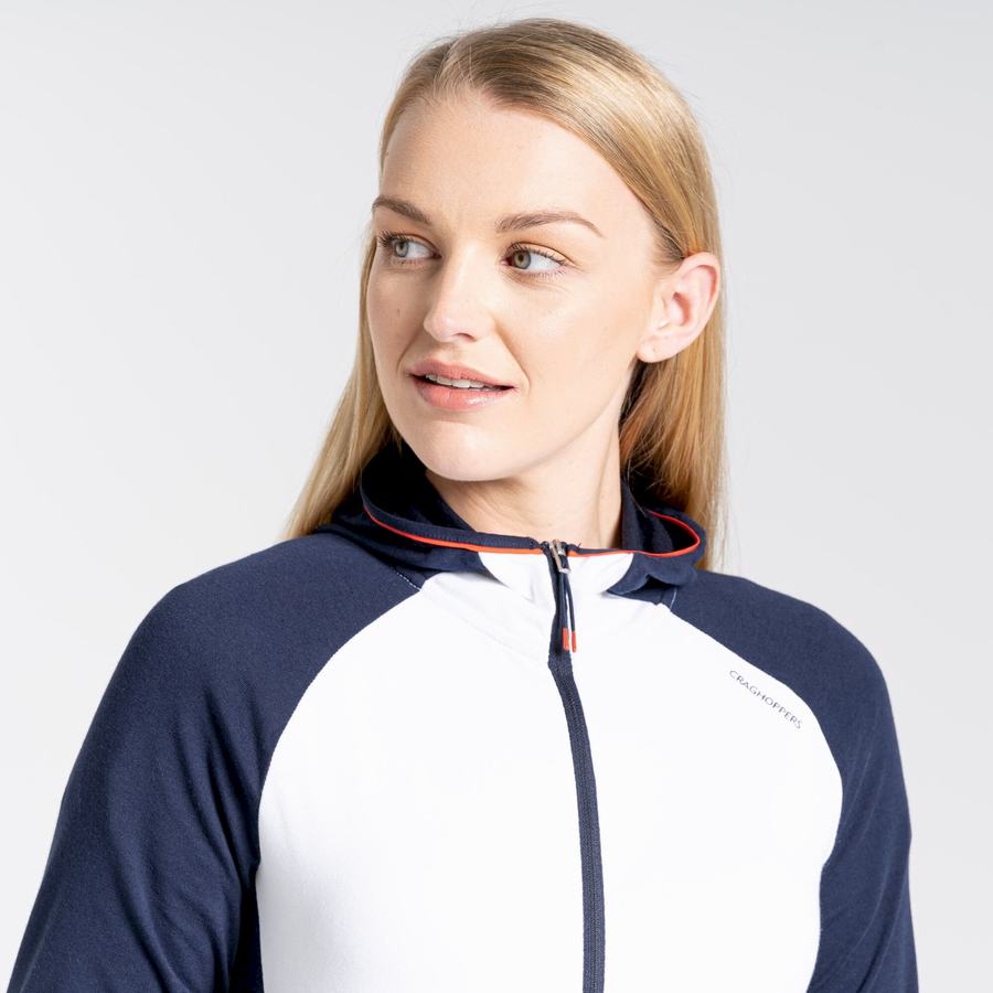 Women's Craghoppers NosiLife Milanta Hooded T-Shirts Blue Navy White | TFC5386DQ