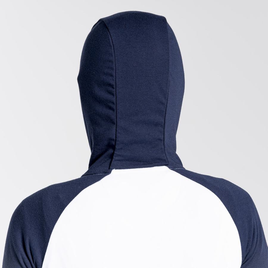 Women's Craghoppers NosiLife Milanta Hooded T-Shirts Blue Navy White | TFC5386DQ