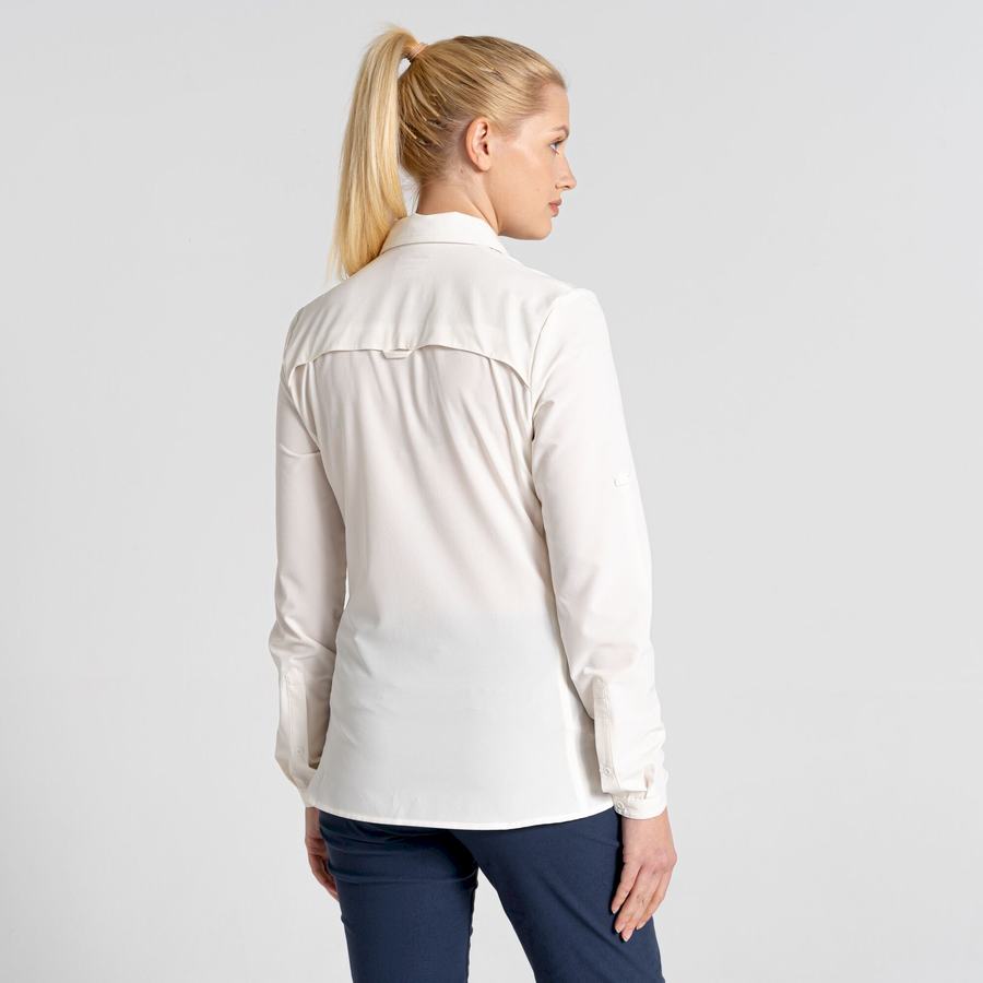 Women's Craghoppers NosiLife Pro IV Long Sleeved Shirts White | BCT243XD