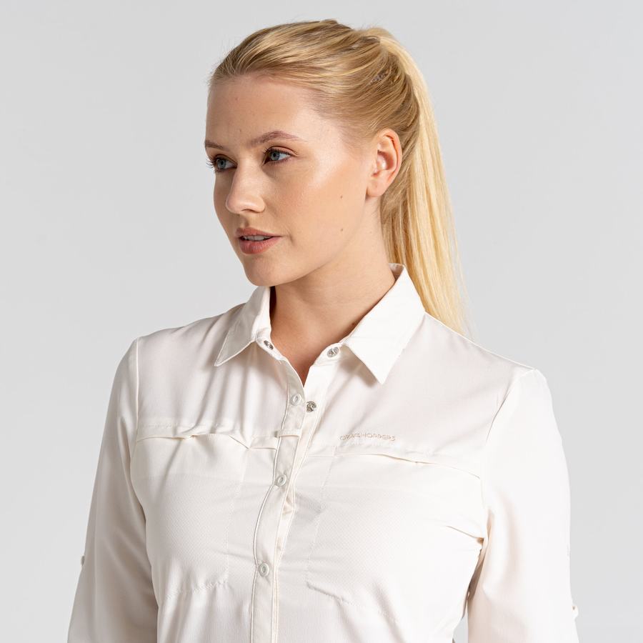 Women's Craghoppers NosiLife Pro IV Long Sleeved Shirts White | BCT243XD