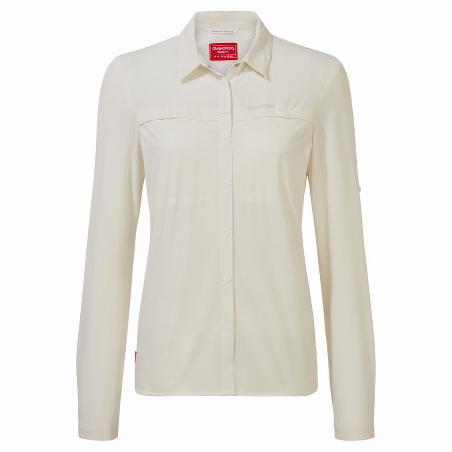 Women's Craghoppers NosiLife Pro IV Long Sleeved Shirts White | BCT243XD