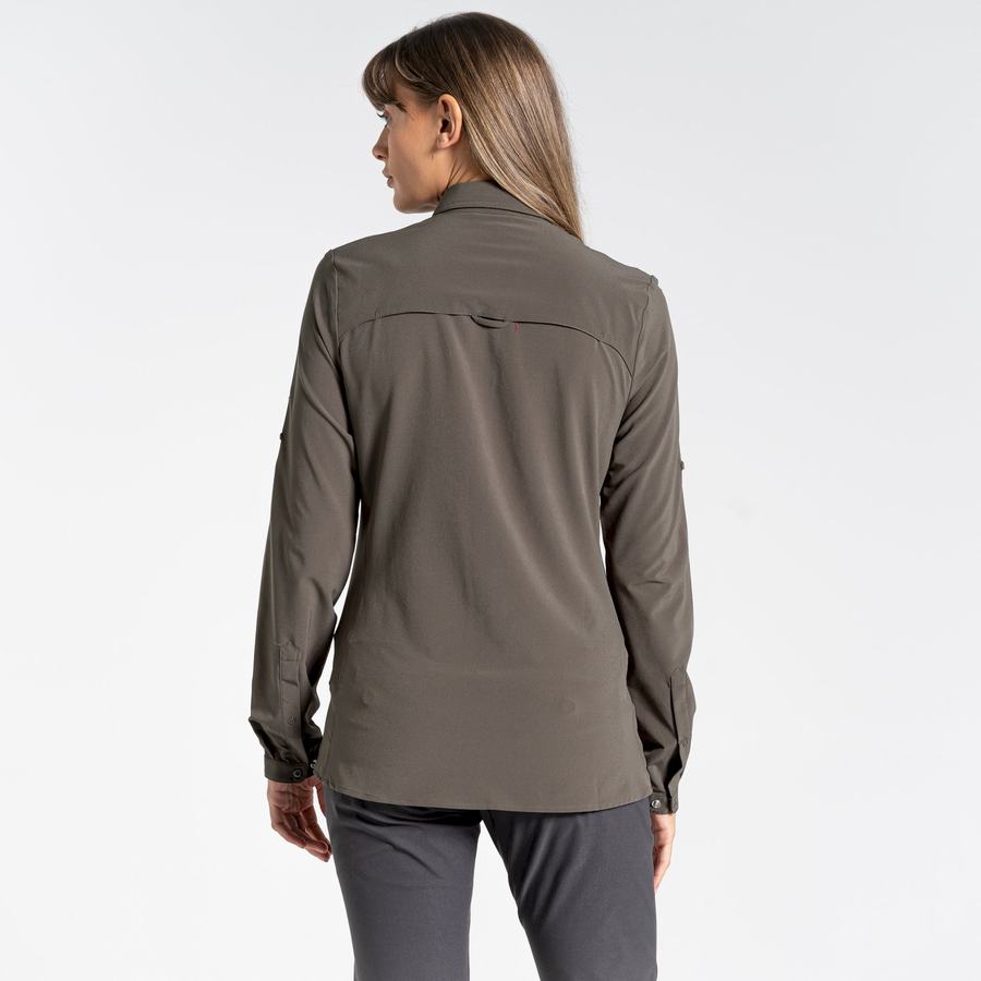 Women's Craghoppers NosiLife Pro IV Long Sleeved Shirts Khaki | JSI239VR