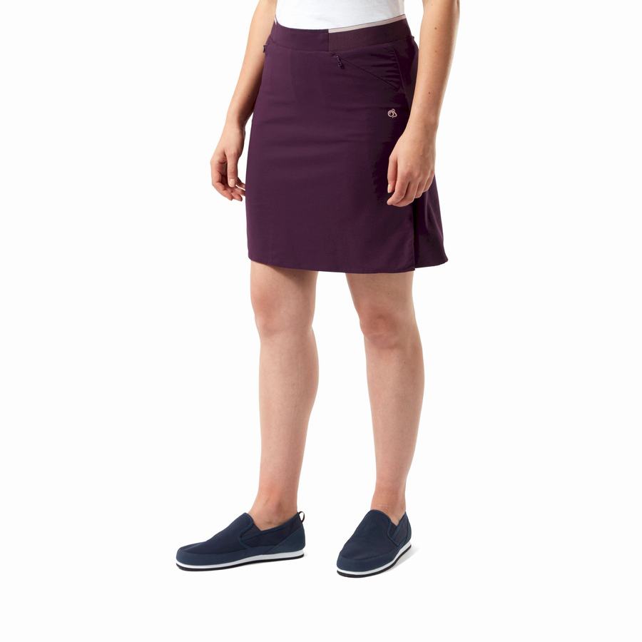 Women's Craghoppers NosiLife Pro Skort Shorts Purple | CVT226EV