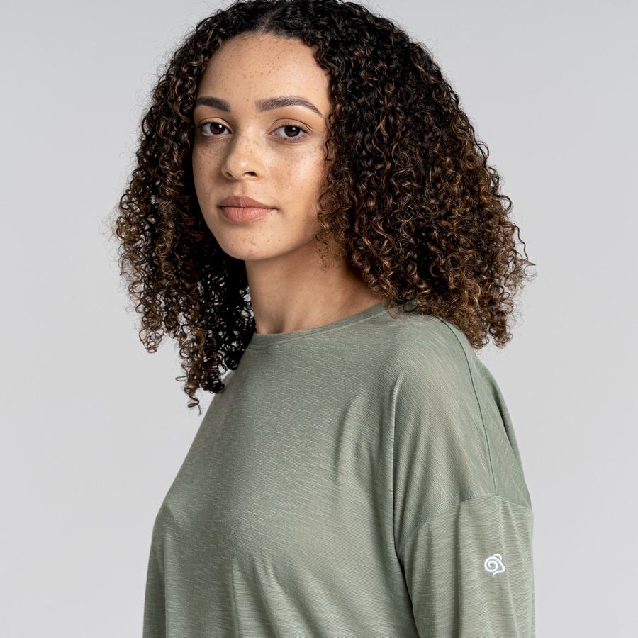 Women's Craghoppers NosiLife Sami Long Sleeved T-Shirts Olive | DYI6813YM