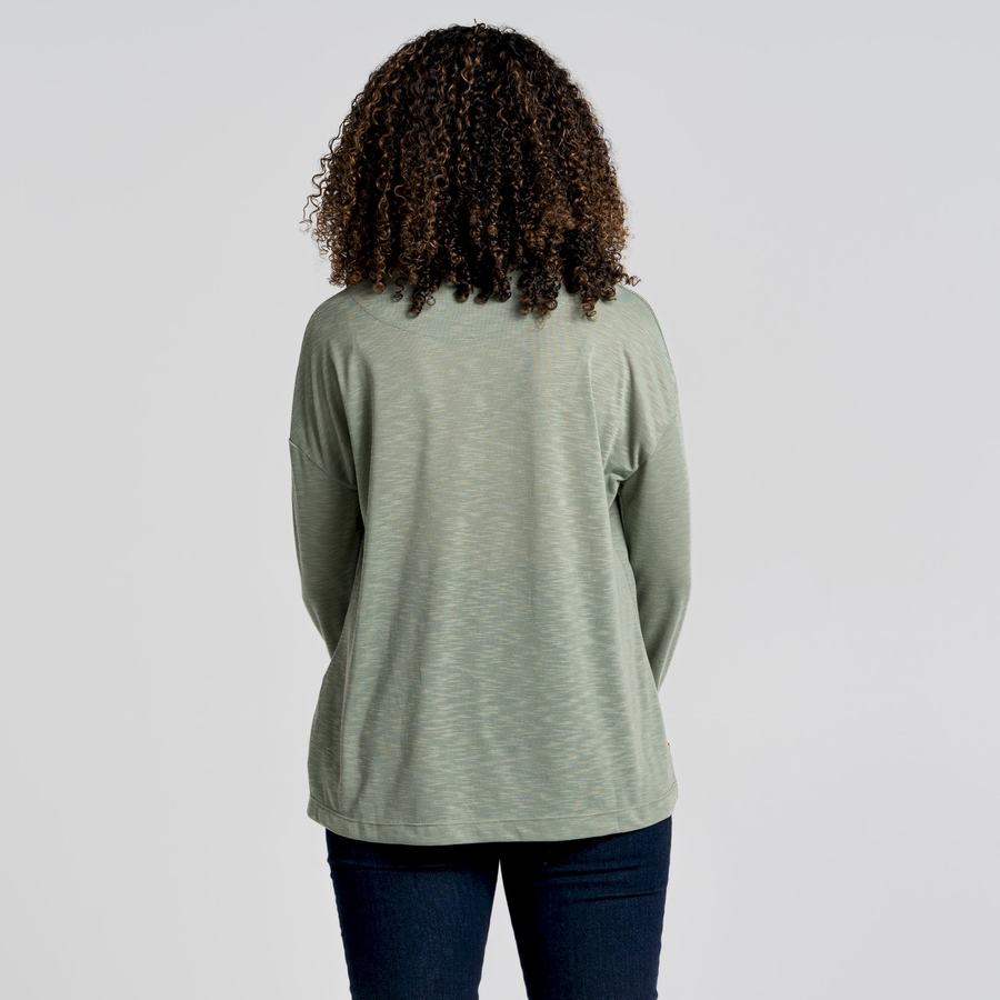 Women's Craghoppers NosiLife Sami Long Sleeved T-Shirts Olive | DYI6813YM