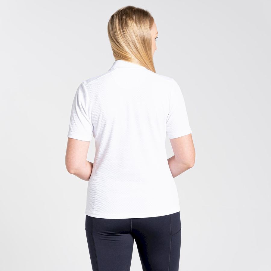 Women's Craghoppers NosiLife Short Sleeved Polo T-Shirts White | LIL8980LE