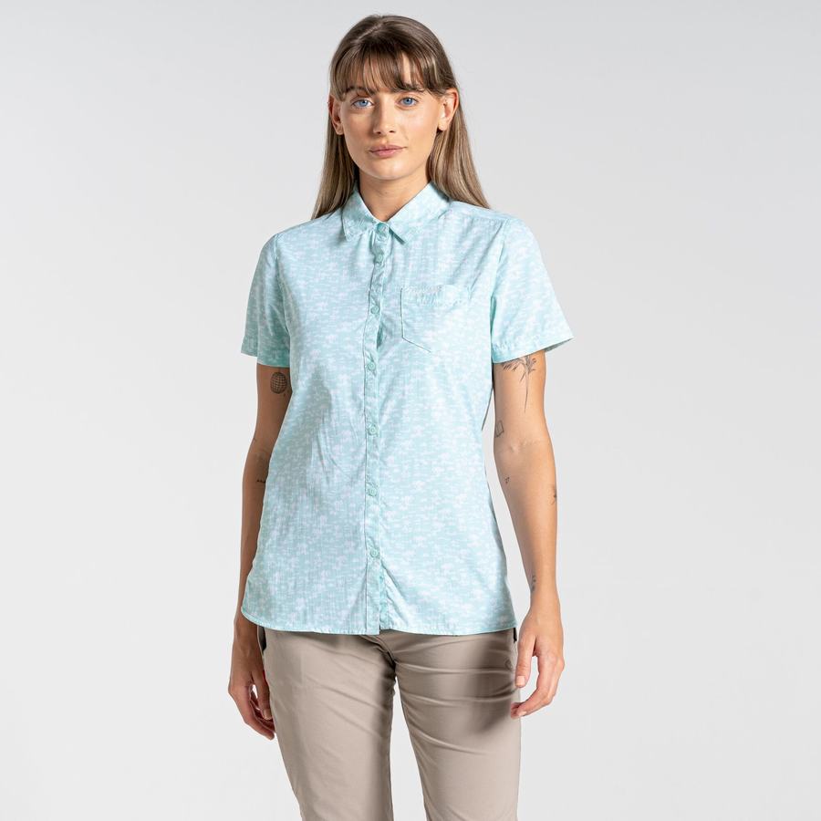 Women's Craghoppers NosiLife Tillia Short Sleeved Shirts Green | WCK9580TL