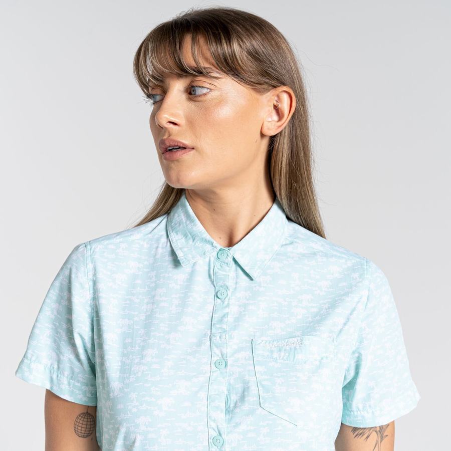 Women's Craghoppers NosiLife Tillia Short Sleeved Shirts Green | WCK9580TL