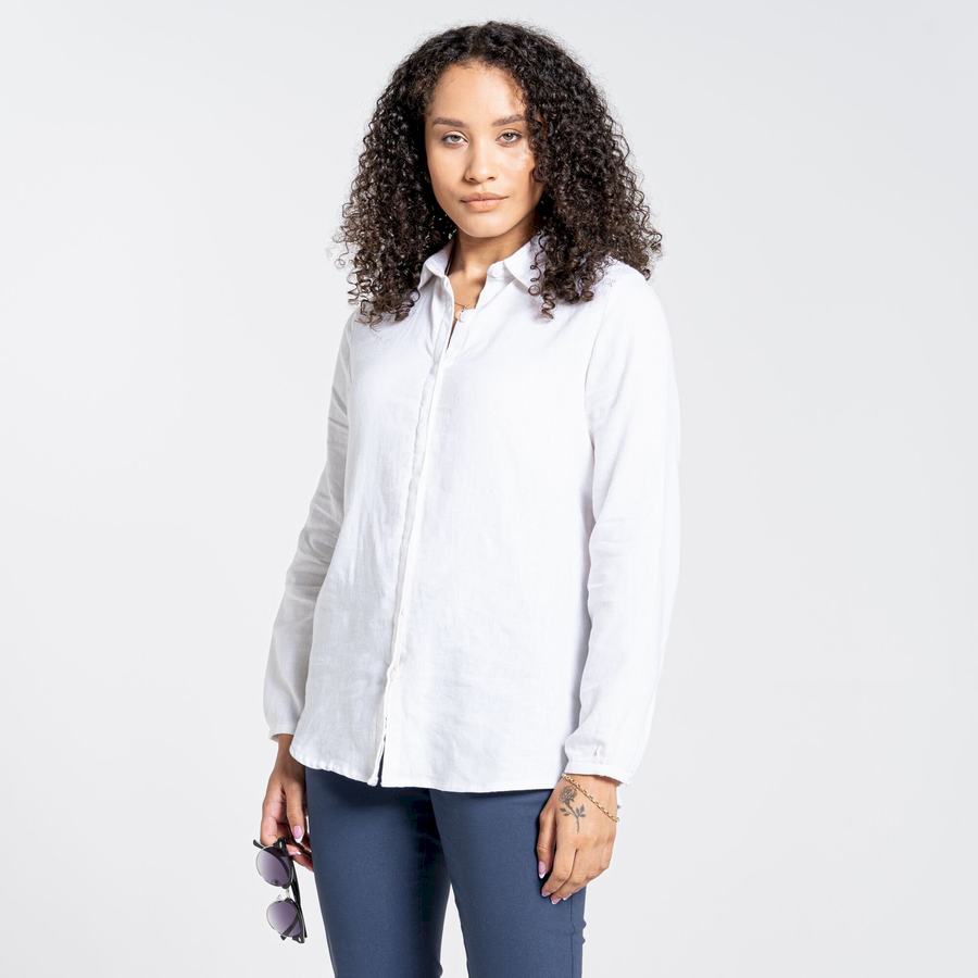 Women's Craghoppers Nosibotanical Bralio Shirts White | HIP5628DX