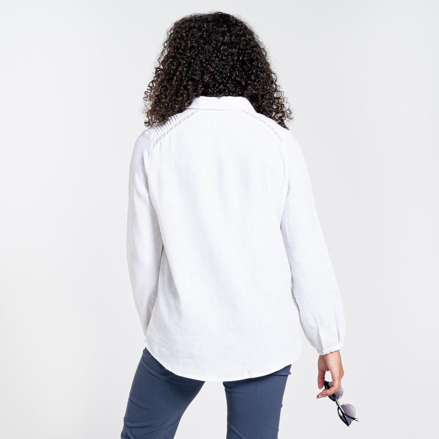 Women's Craghoppers Nosibotanical Bralio Shirts White | HIP5628DX