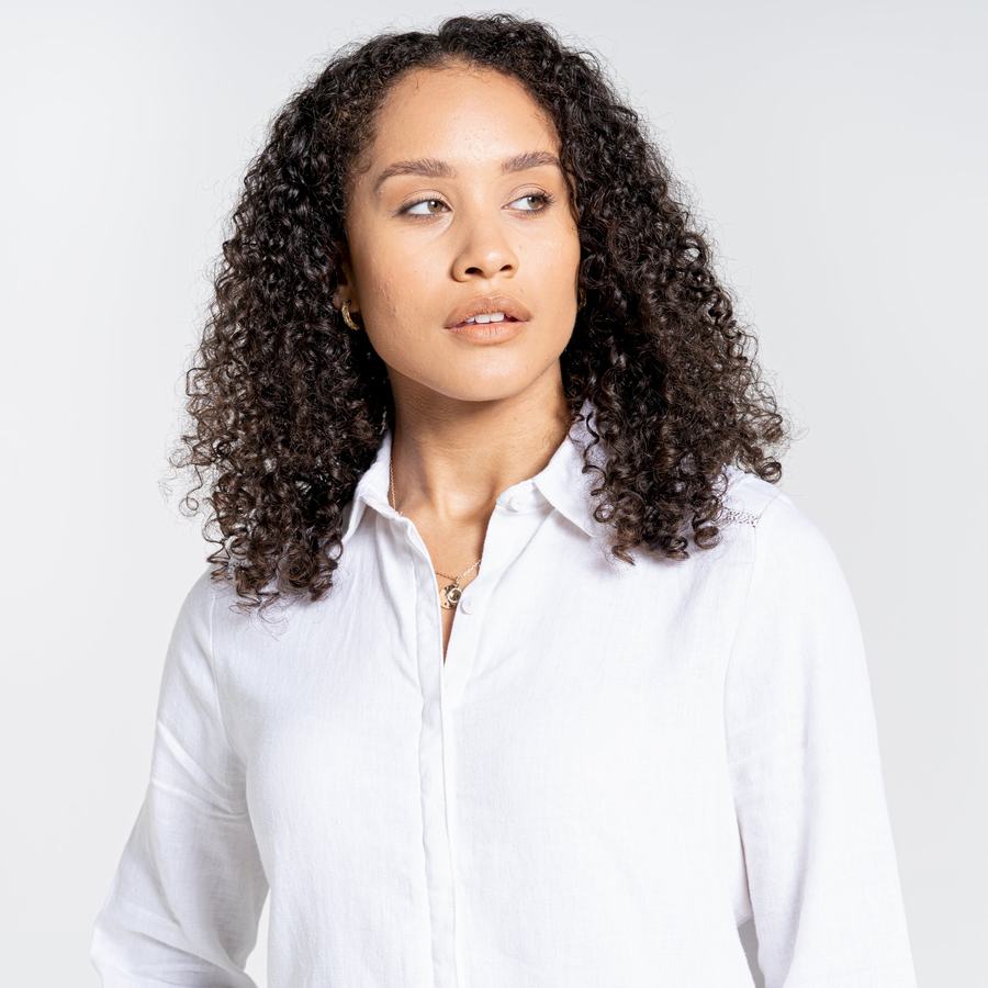 Women's Craghoppers Nosibotanical Bralio Shirts White | HIP5628DX