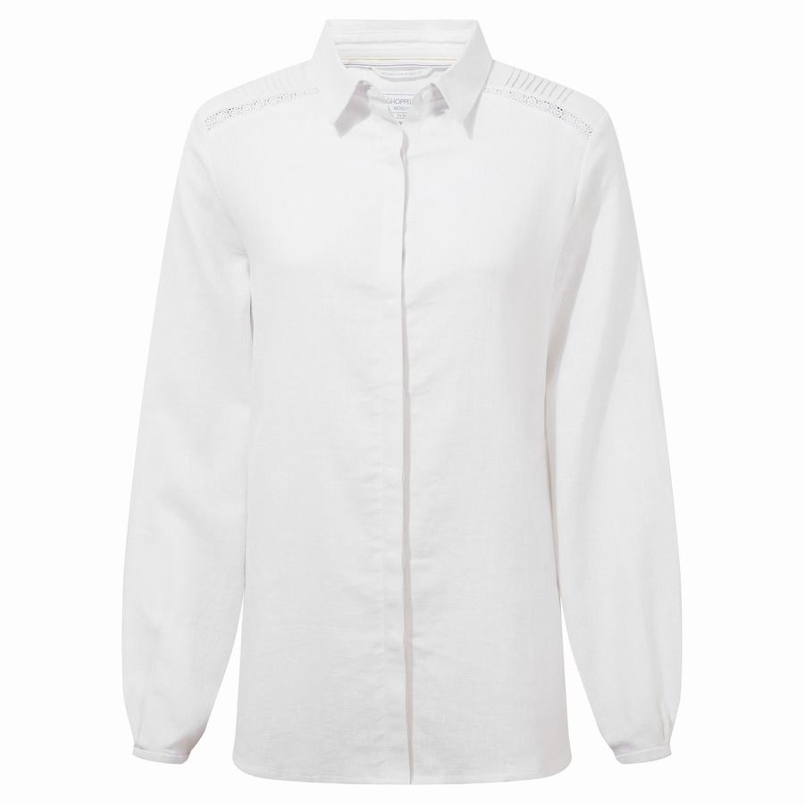 Women's Craghoppers Nosibotanical Bralio Shirts White | HIP5628DX