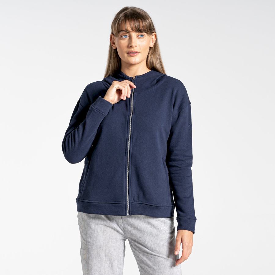 Women's Craghoppers Nosibotanical Eden Hooded T-Shirts Blue Navy | QMF2268OX