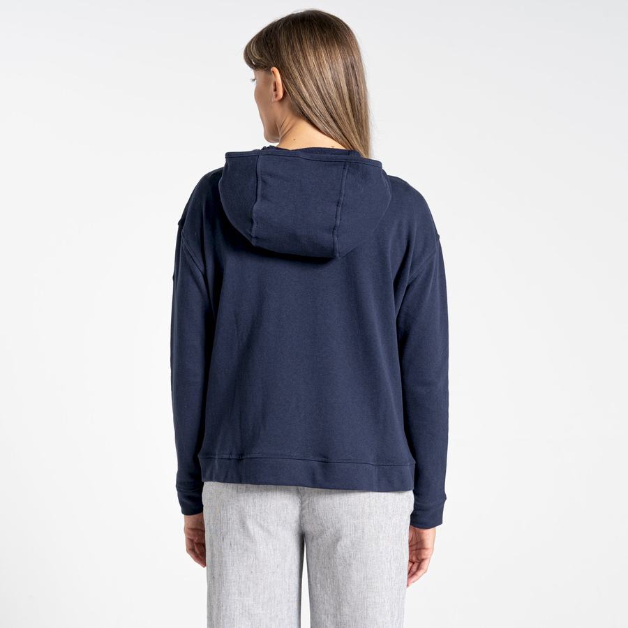 Women's Craghoppers Nosibotanical Eden Hooded T-Shirts Blue Navy | QMF2268OX