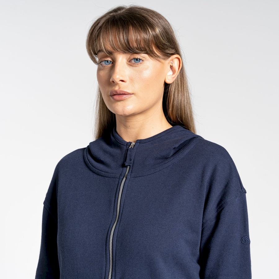 Women's Craghoppers Nosibotanical Eden Hooded T-Shirts Blue Navy | QMF2268OX