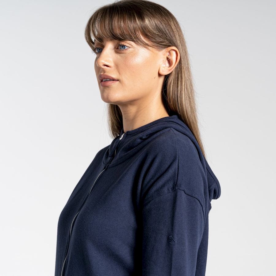 Women's Craghoppers Nosibotanical Eden Hooded T-Shirts Blue Navy | QMF2268OX