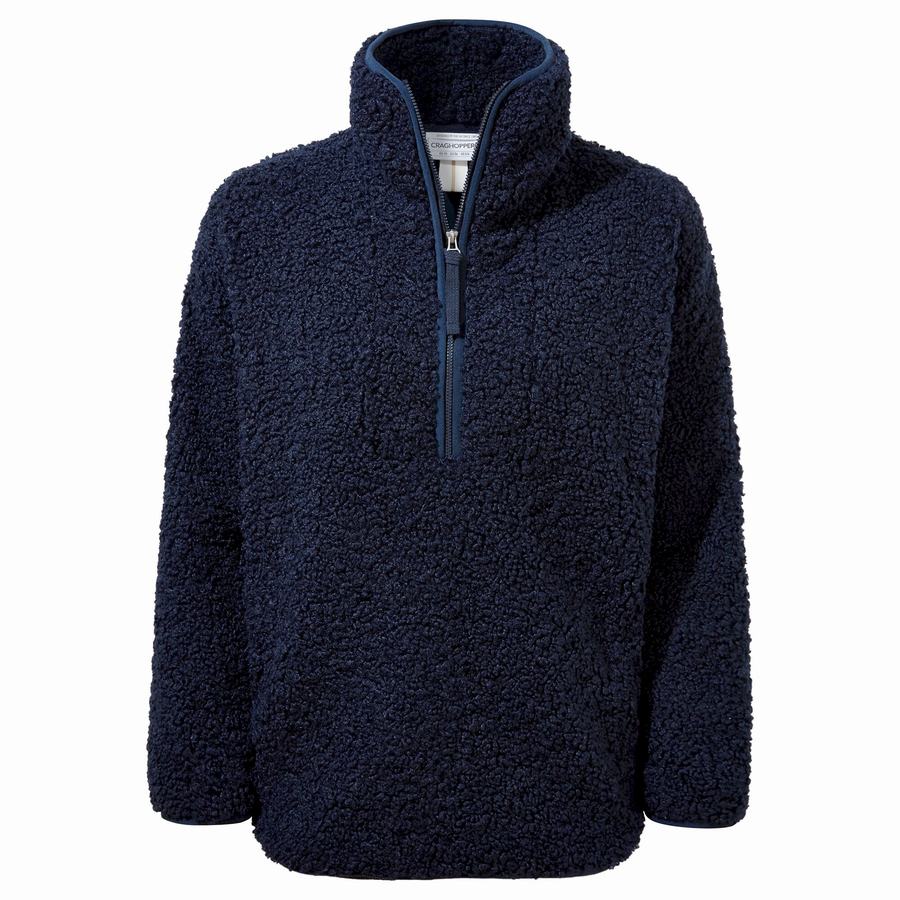 Women's Craghoppers Orlena Half Zip Sweaters Blue Navy | OAJ6823GH