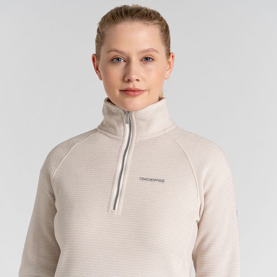 Women's Craghoppers Pharah Half Zip Sweaters White | SUV1590RR