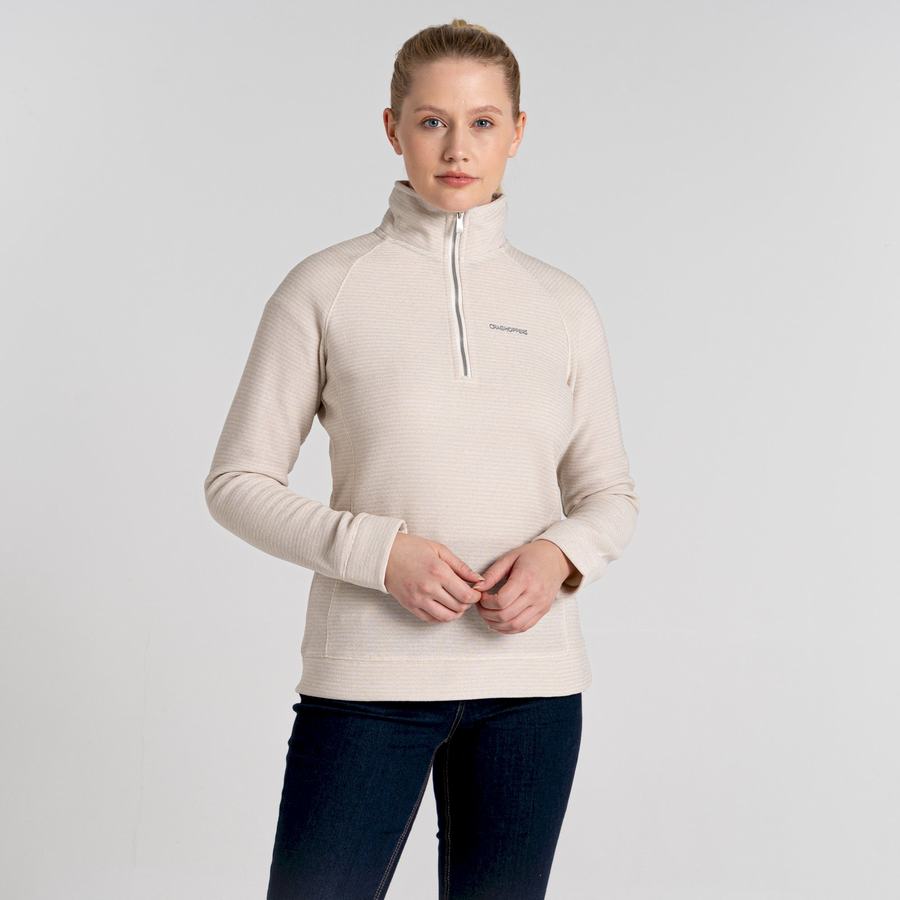 Women's Craghoppers Pharah Half Zip Sweaters White | SUV1590RR