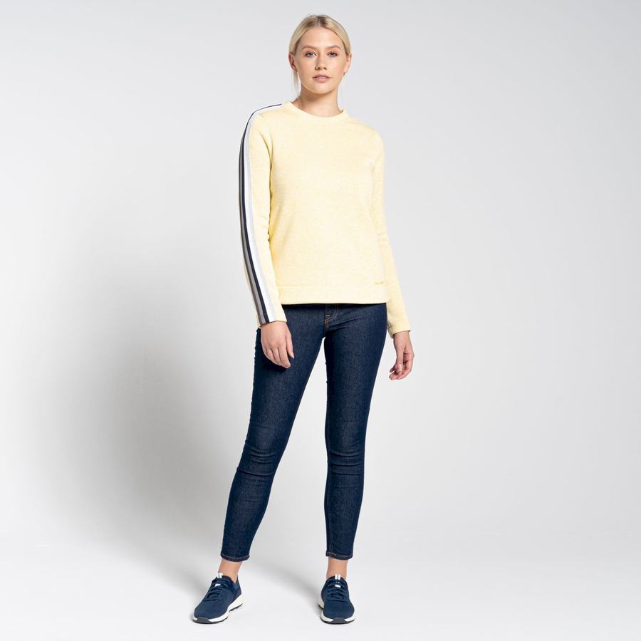 Women's Craghoppers Pinalla Crew Neck Sweatshirts Yellow | FLP1811GE