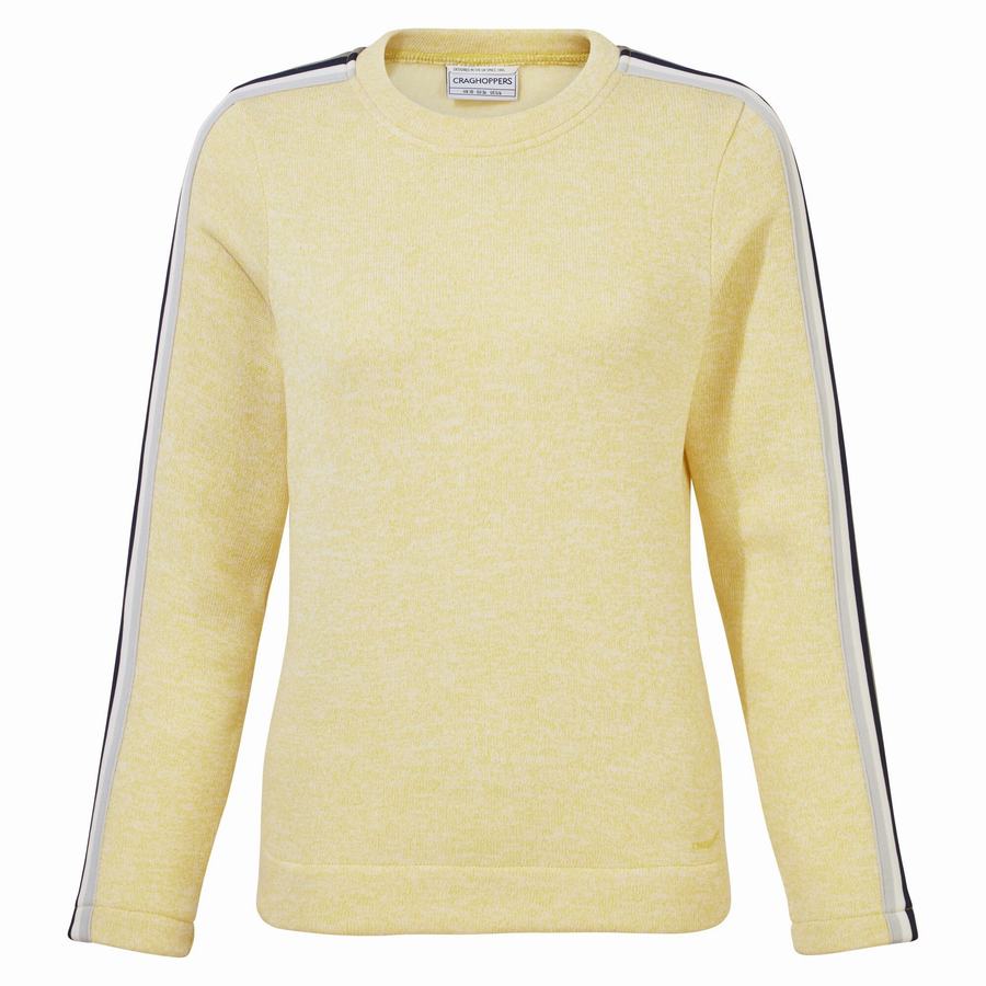 Women's Craghoppers Pinalla Crew Neck Sweatshirts Yellow | FLP1811GE