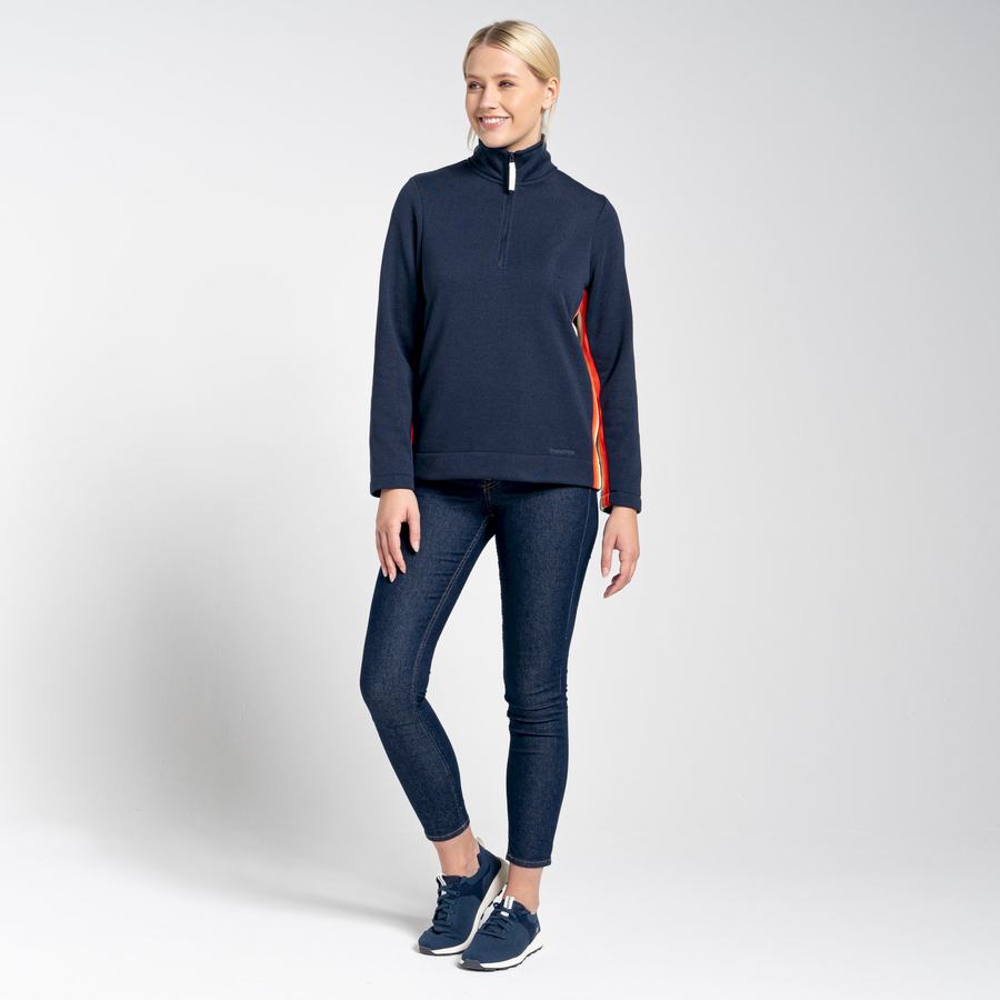 Women's Craghoppers Pinalla Half Zip Sweaters Blue Navy | GAH8413NZ