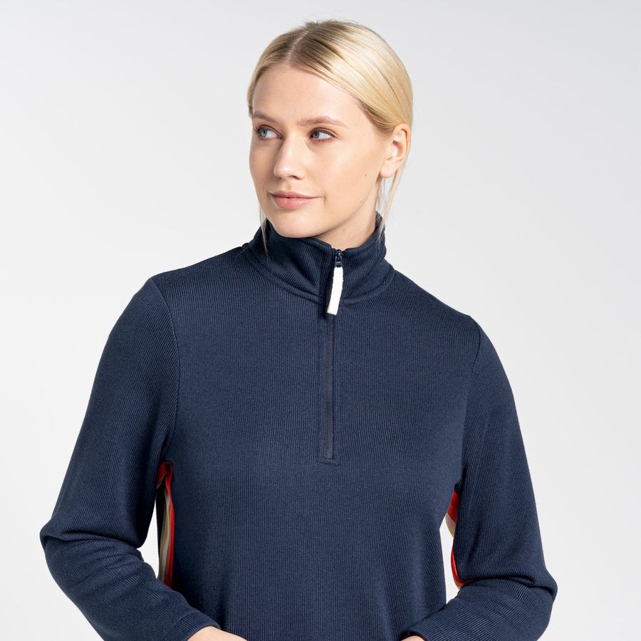 Women's Craghoppers Pinalla Half Zip Sweaters Blue Navy | GAH8413NZ