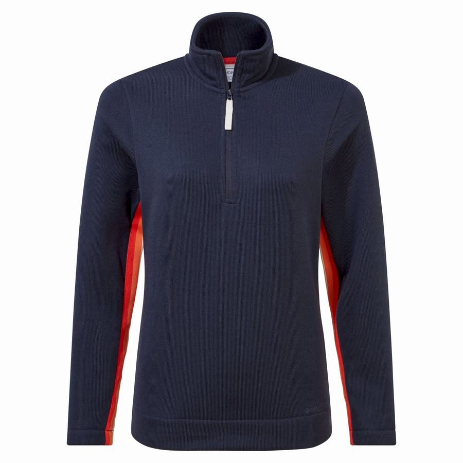 Women's Craghoppers Pinalla Half Zip Sweaters Blue Navy | GAH8413NZ