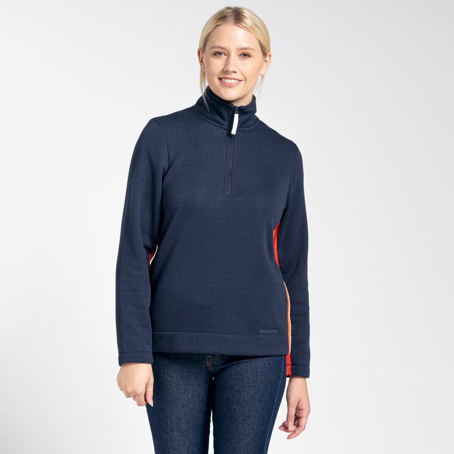 Women's Craghoppers Pinalla Half Zip Sweaters Blue Navy | GAH8413NZ