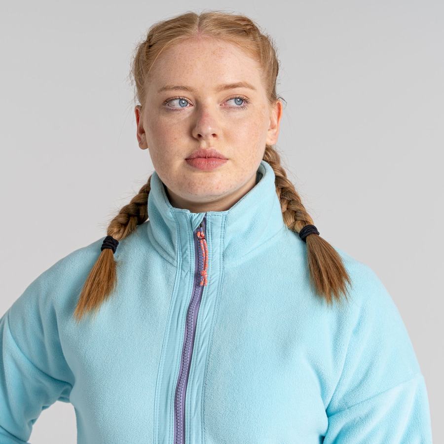 Women's Craghoppers Spindle Half Zip Sweaters Light Turquoise | OVL2062QB