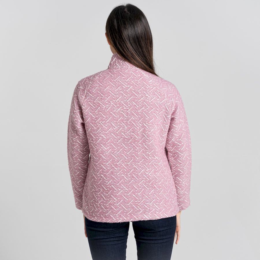 Women's Craghoppers Talladale Half Zip Sweaters Pink | AHL3694LZ