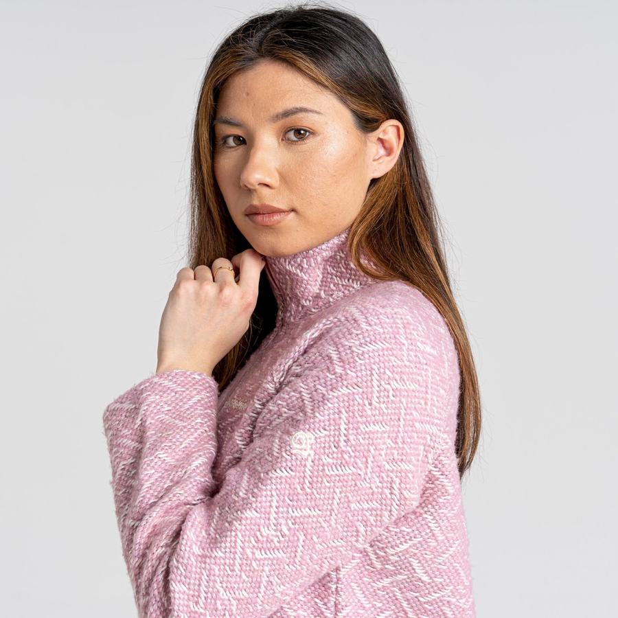 Women's Craghoppers Talladale Half Zip Sweaters Pink | AHL3694LZ