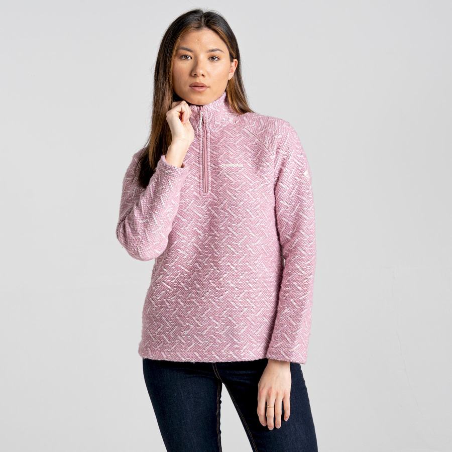 Women's Craghoppers Talladale Half Zip Sweaters Pink | AHL3694LZ