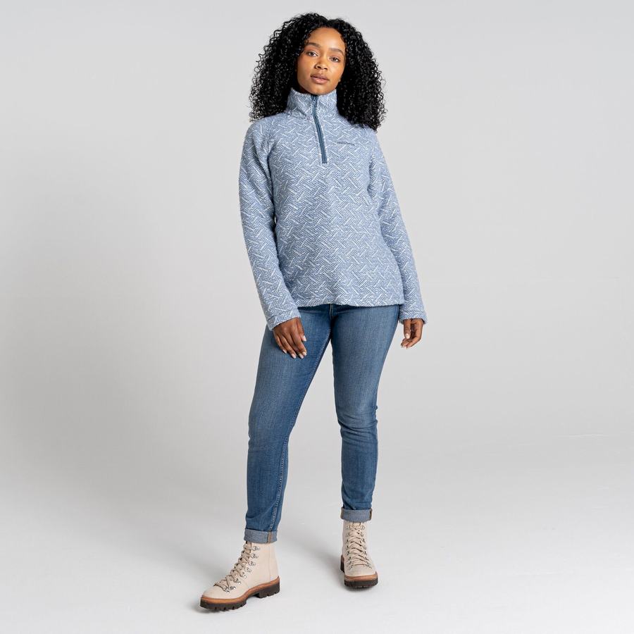 Women's Craghoppers Talladale Half Zip Sweaters Blue | SPM8521UR