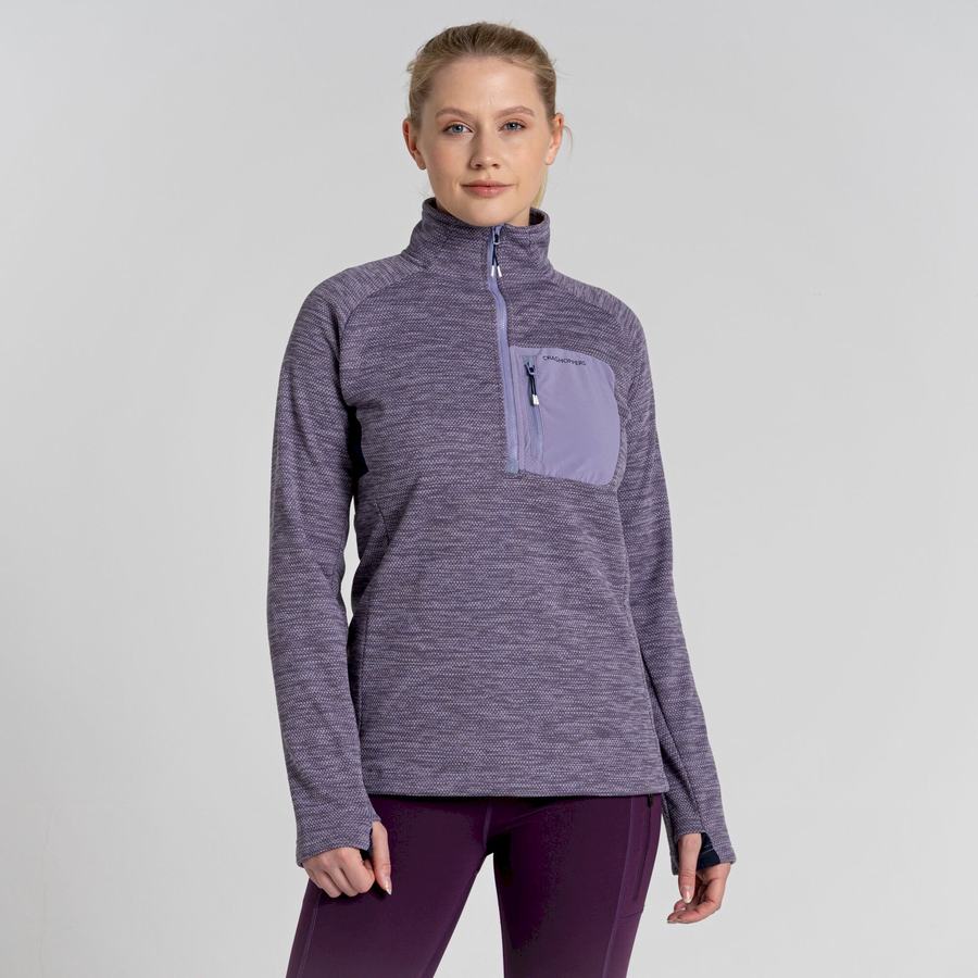 Women's Craghoppers Trina Half Zip Sweaters Purple | CNB1186XY