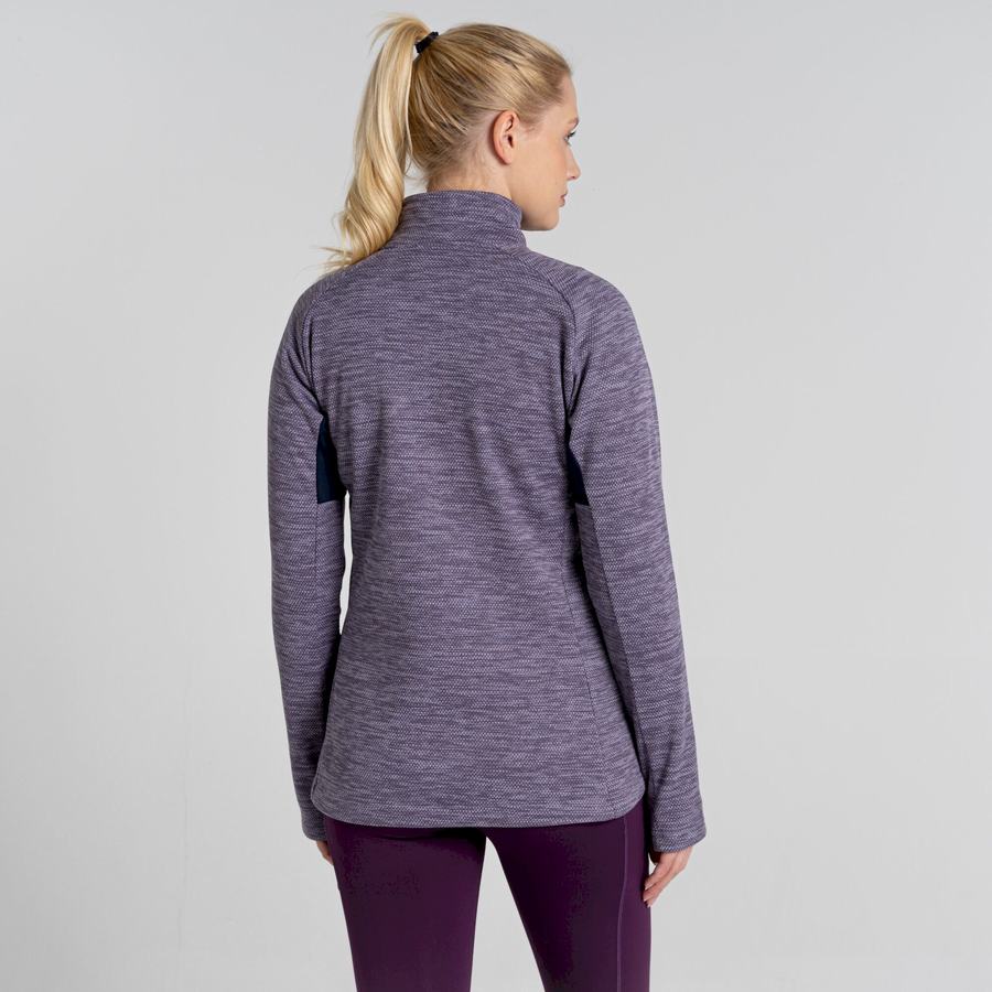 Women's Craghoppers Trina Half Zip Sweaters Purple | CNB1186XY