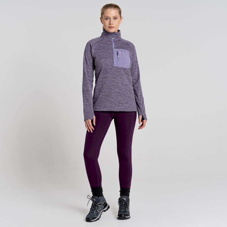 Women's Craghoppers Trina Half Zip Sweaters Purple | CNB1186XY