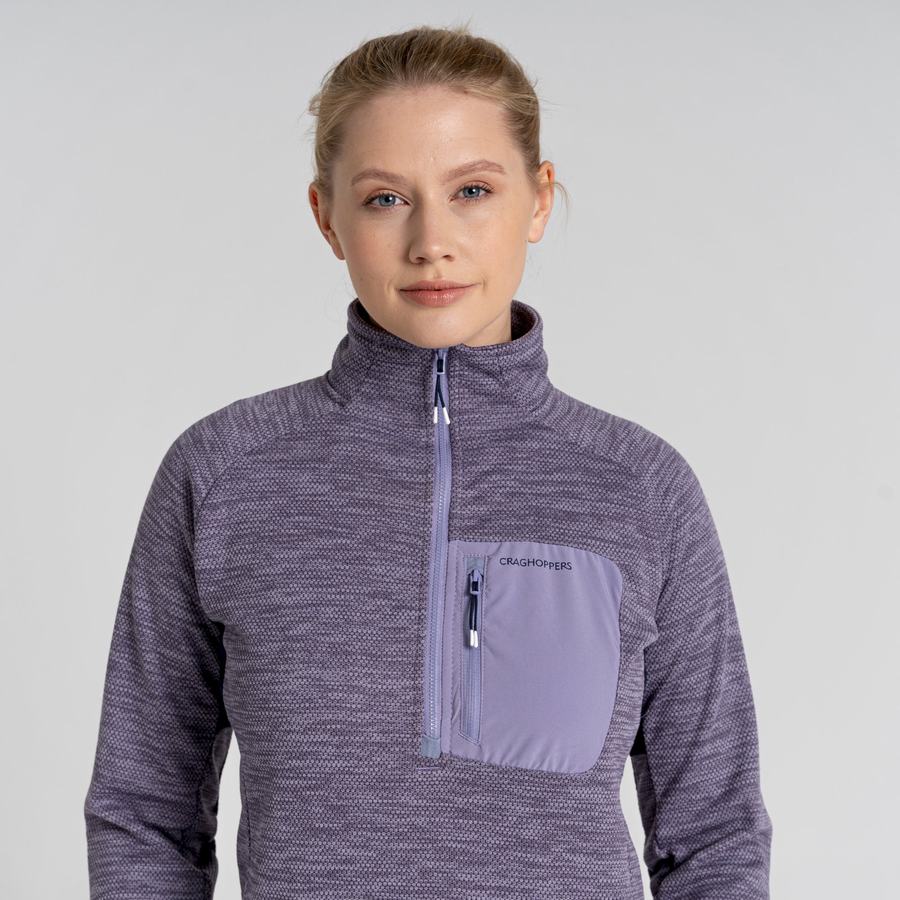 Women's Craghoppers Trina Half Zip Sweaters Purple | CNB1186XY