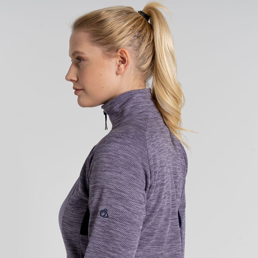 Women's Craghoppers Trina Half Zip Sweaters Purple | CNB1186XY