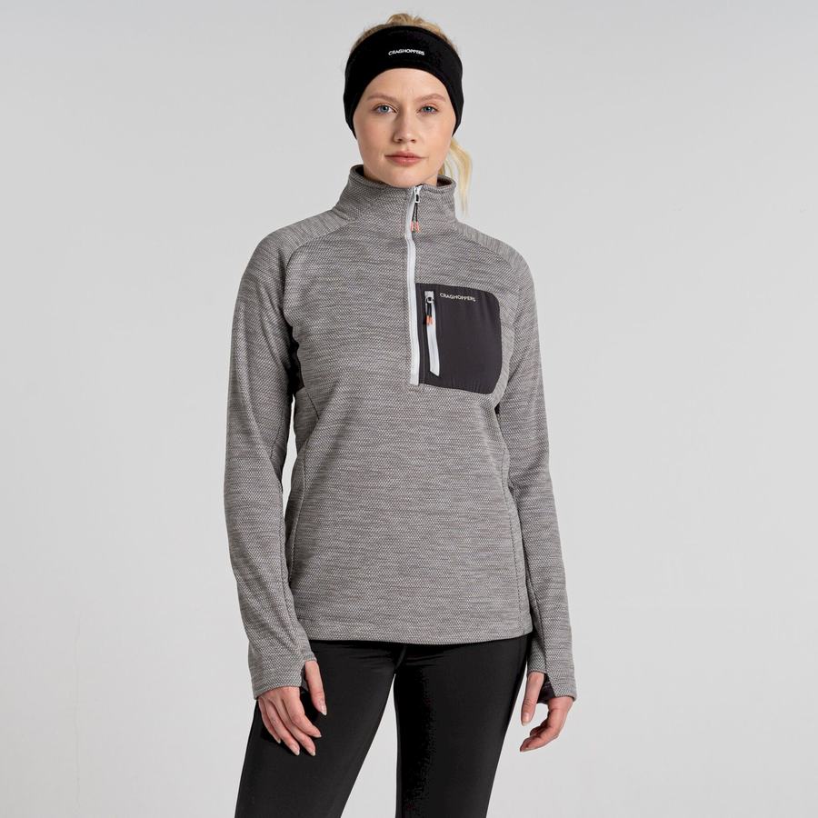 Women's Craghoppers Trina Half Zip Sweaters Silver | OWF10020IA