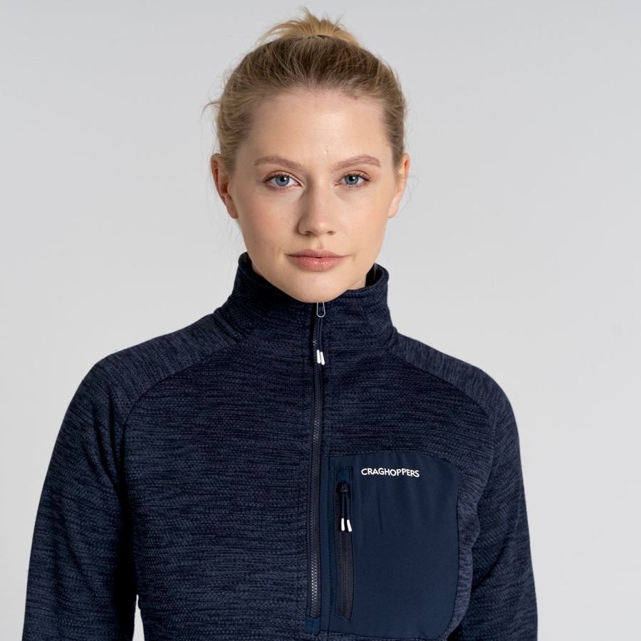 Women's Craghoppers Trina Half Zip Sweaters Blue Navy | ROC3543QZ