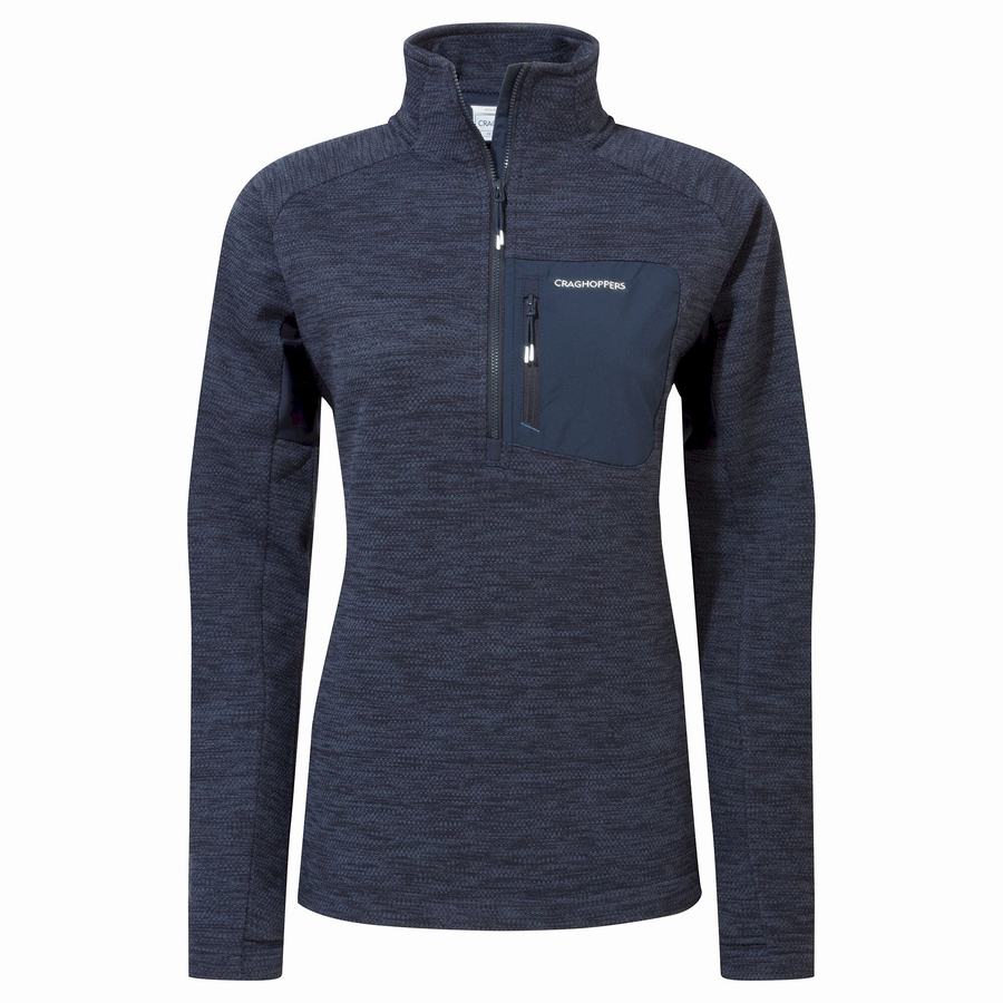 Women's Craghoppers Trina Half Zip Sweaters Blue Navy | ROC3543QZ