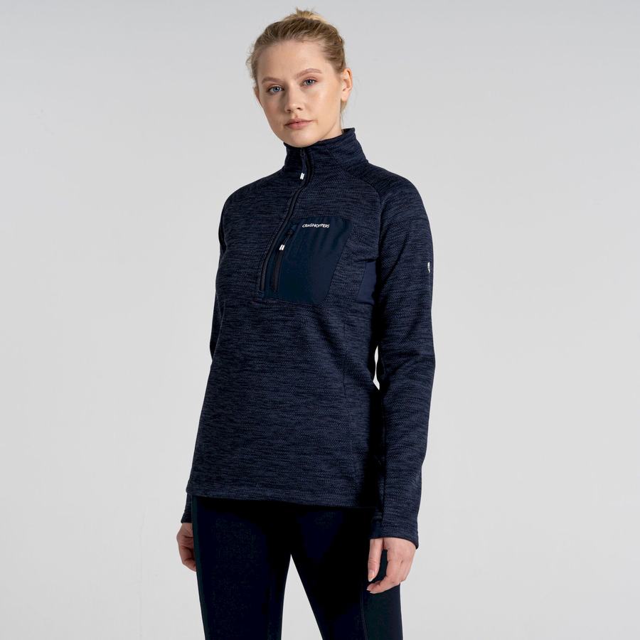 Women's Craghoppers Trina Half Zip Sweaters Blue Navy | ROC3543QZ