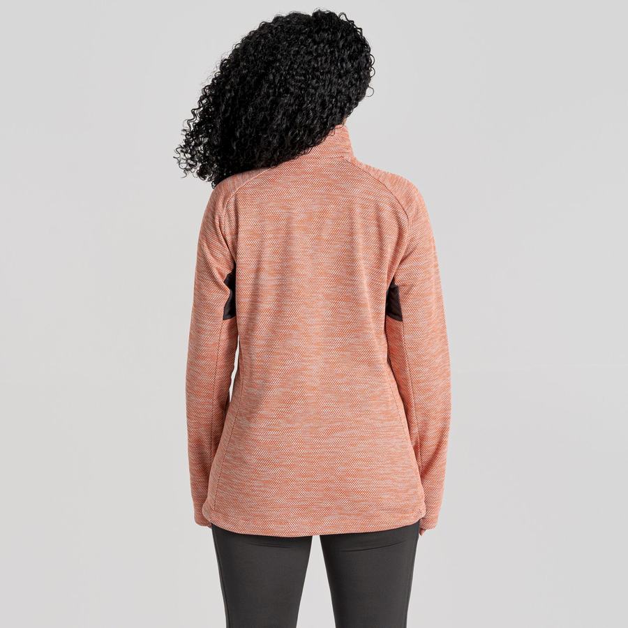 Women's Craghoppers Trina Half Zip Sweaters Coral | XFY615RZ