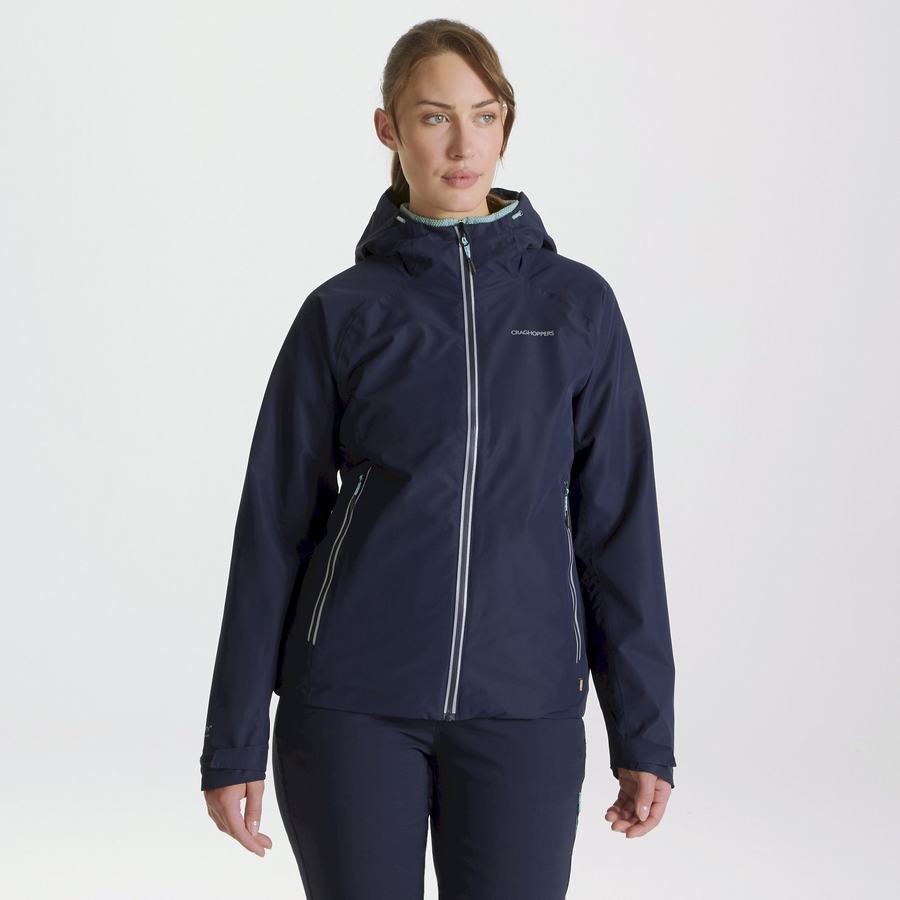 Women's Craghoppers Waterproof Atlas Jackets Blue Navy | EQM7936KI