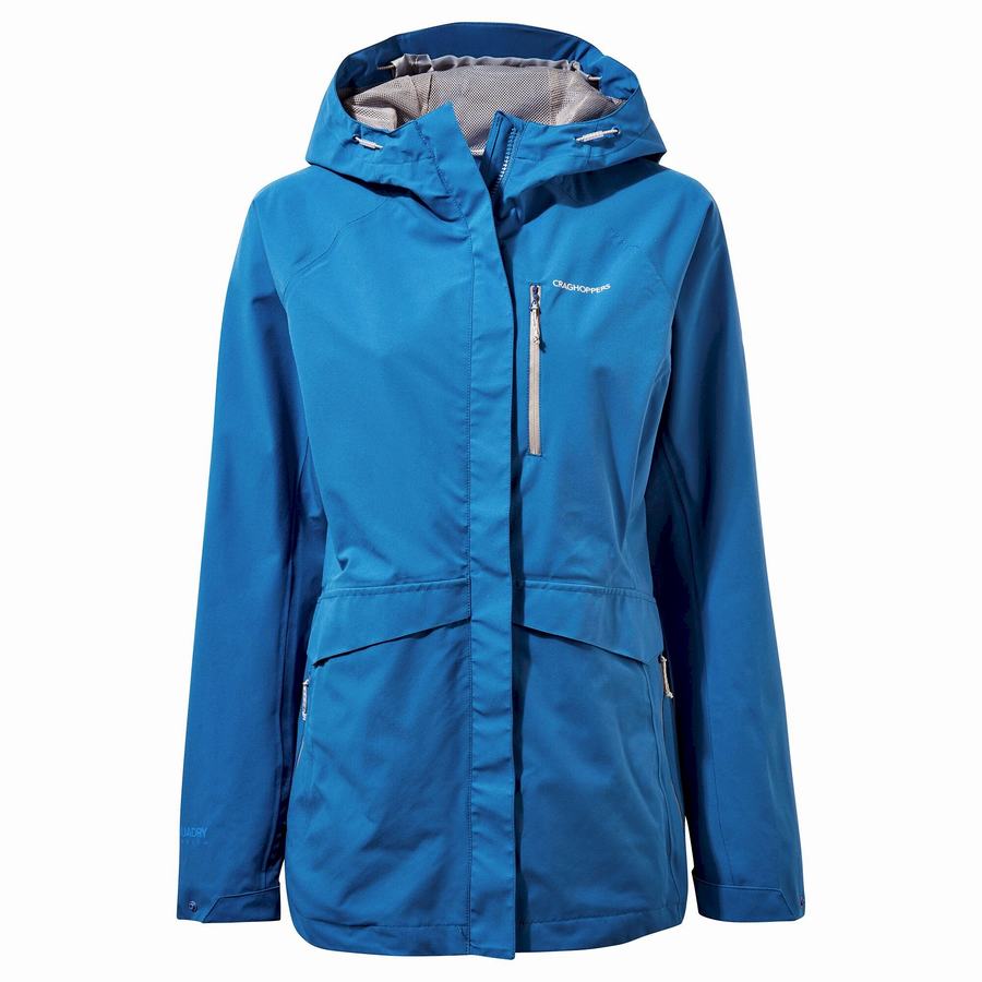 Women\'s Craghoppers Waterproof Caldbeck Jackets Blue | BLZ7123MK