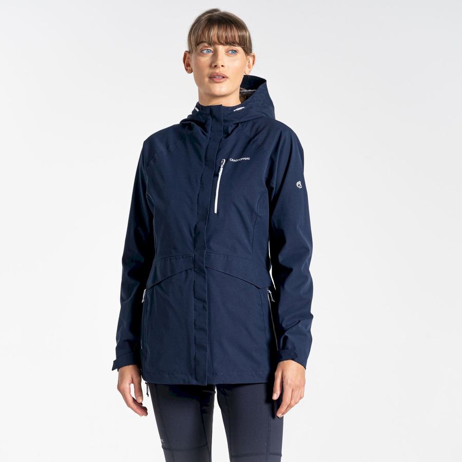 Women's Craghoppers Waterproof Caldbeck Jackets Blue Navy | NIN449XK