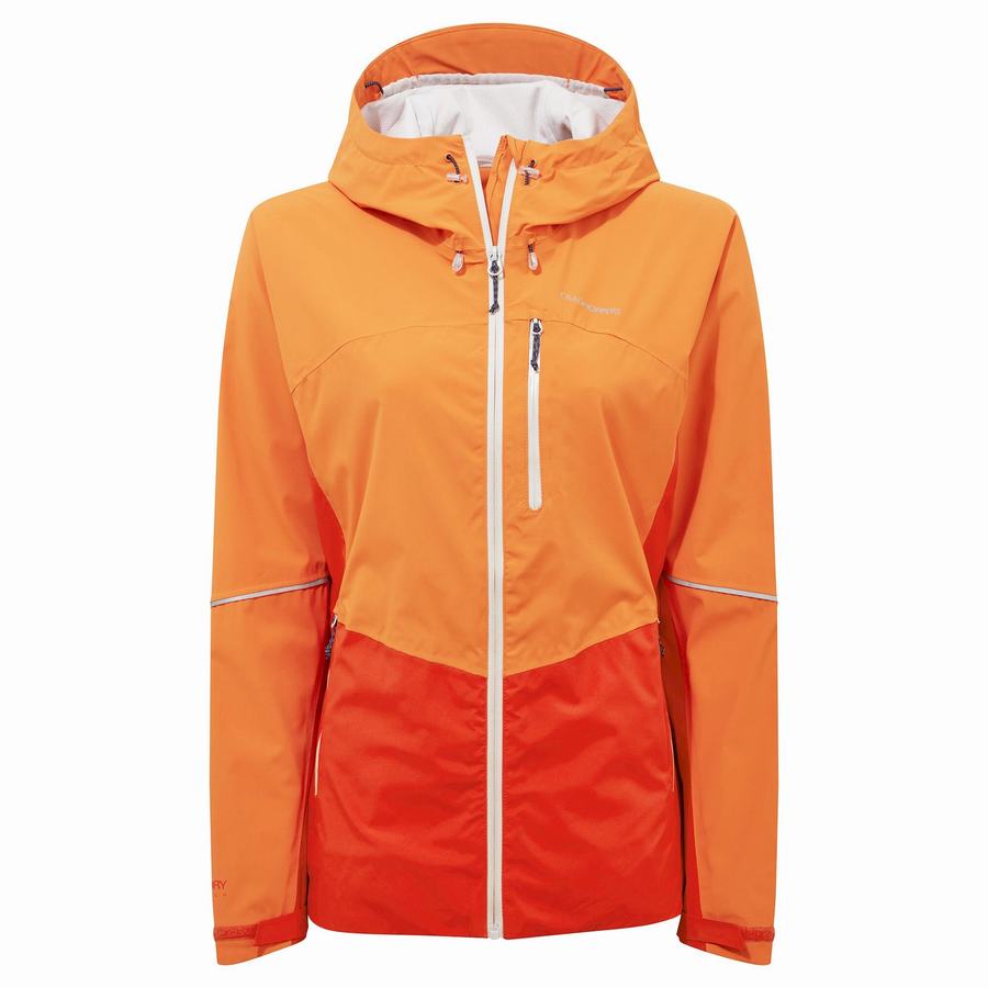 Women\'s Craghoppers Waterproof Dynamic Jackets Orange | JKQ9729ZH